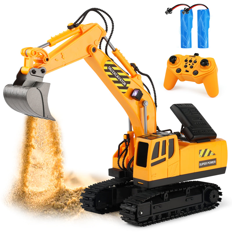 Gili Remote Control Excavator Toy RC Construction Digger Toys for Boys 3 4 5 6 7 8 Year Old