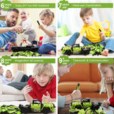 STEM Building Toys for Kids with 2-in-1 Remote Control Racer Snap Together Engineering Kits Early Learning Racecar Building Blocks and Off-Road Best Gift for 6 7 8 and 9＋Year Old Boys and Girls