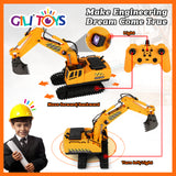 Gili Remote Control Excavator Toy RC Construction Digger Toys for Boys 3 4 5 6 7 8 Year Old