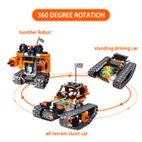 3-in-1 STEM Remote Control Building Kits-Tracked Car/Robot/Tank, 2.4Ghz Rechargeable RC Racer Toy Set Gift for 8-12,14 Year Old Boys and Girls, Best Engineering Science Learning Kit for Kids