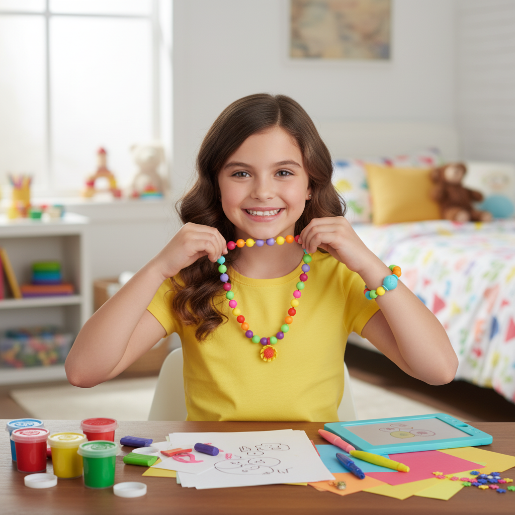 GILI Stringless Pop Beads Jewelry Making Kit - Premium Soft Silicone Sensory Craft for Girls